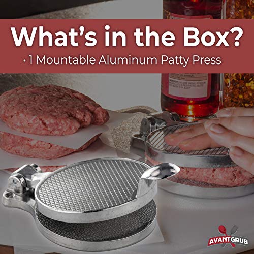 Pro-Grade Burger Press 4.5in. Nonstick Cast Aluminum Patty Maker Presses 1/4 Lb Ground Beef or Sausage Patties. Grill Perfectly Round Hamburgers Quick and Easy. Great for Barbecues and Meal Prep