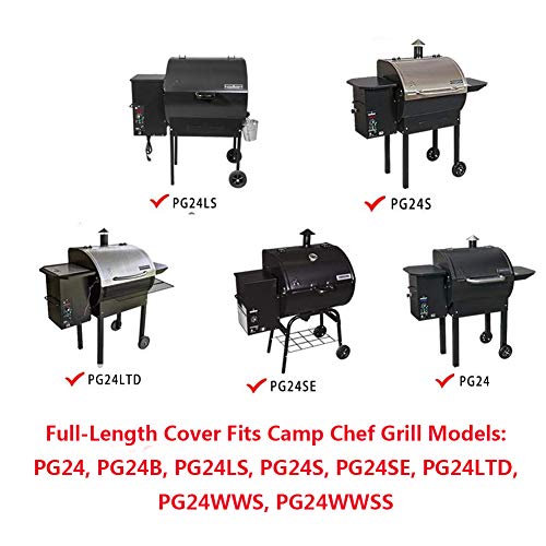 Mini Lustrous Full-Length Cover for Camp Chef DLX 24", SmokePro 24", Woodwind Pellet Grills, Heavy Duty Waterproof Anti-UV Weather Resistant Material Outdoor Patio Grill Cover