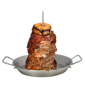 al pastor skewer for grill-vertical stand skewer for tacos al pastor, shawarma, kebabs, stainless steel with 3 size skewers(8”,10" and 12”) for smoker, kamado grill,oven