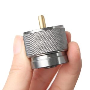 linalife 1 lb. propane small gas tank input en417 valve output outdoor camping stove convert cylinder lpg canister adapter