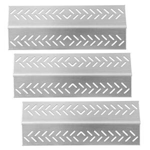 folocy bbq gas grill parts, stainless steel grill heat plate heat shield burner cover replacement kit for broil-mate 726454, 726464, 736454, grill pro 226454, 226464, sterling 526454, 526464, 3-pack