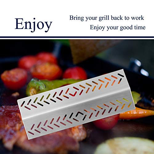 Folocy BBQ Gas Grill Parts, Stainless Steel Grill Heat Plate Heat Shield Burner Cover Replacement Kit for Broil-Mate 726454, 726464, 736454, Grill Pro 226454, 226464, Sterling 526454, 526464, 3-Pack