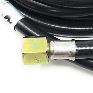 12 Feet Hose Assembly For Propane Tank Adapter QCC1 Acme x 3/8 Female Flare [948-722] Max 80,000 BTU's EVEN Controlled FLO Tanks RV BBQ Gas Grills Fire Pit Table Heaters and more