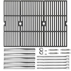 hisencn grill replacement parts for charbroil performance 5 burner 463347519 463347518 463347017 463673017 463376018p2, g470-5200-w1 grill burner g470-0004-w1a heat plates and cooking grates
