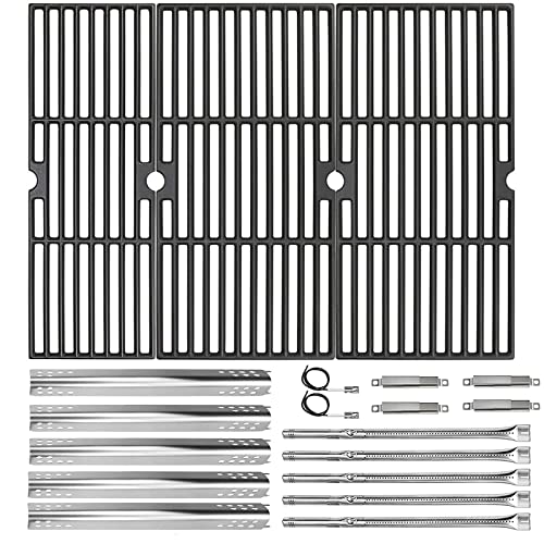 Hisencn Grill Replacement Parts for Charbroil Performance 5 Burner 463347519 463347518 463347017 463673017 463376018P2, G470-5200-W1 Grill Burner G470-0004-W1A Heat Plates and Cooking Grates