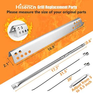 Hisencn Grill Replacement Parts for Charbroil Performance 5 Burner 463347519 463347518 463347017 463673017 463376018P2, G470-5200-W1 Grill Burner G470-0004-W1A Heat Plates and Cooking Grates