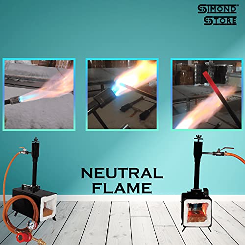 Propane Single Burner (MS) For Propane Forge and Melting Furnace Blacksmith Tool Pack Includes Valve, Hose & Regulator