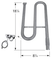 Stainless Steel Pipe Burner (Left) with Electrode for Ducane Grills