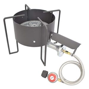 cookamp high pressure banjo 1-burner outdoor propane gas cooker with 0-20 psi adjustable regulator and steel braided hose [ 2018 new model ] sa1350