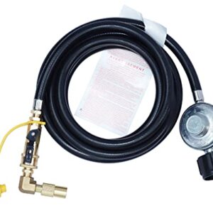 METER STAR 8 FEET QCC1 Propane Regulator Low Pressure with Hose Plus 1/4" Quick Connect Propane Elbow Adapter Converter for 17" and 22" Blackstone Tabletop Camper Grill