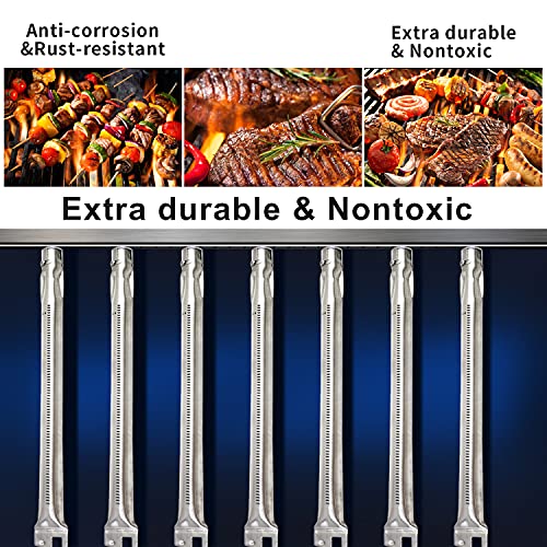 Plowo Stainless Steel Burner Replacement for Gas Select Ducane 3100, 3200, 3400, 4100, Affinity 3073101, Affinity 31421001 Grill Models, BBQ Heavy Duty Performance Pipe Burner Tube, 4-Pack, 18" x 1"