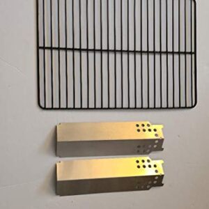 Outdoor Bazaar Set of Porcelain Cooking Grid and Two Stainless Steel Replacement Heat Plates for Charbroil Classic 280 2-Burner, G215-0203-W