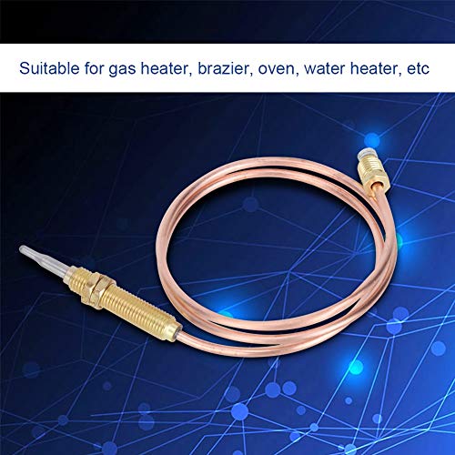 TOPINCN Thermocouple M8 Thread Heating Gas Burner Replacement Thermocouple Probe 600mm for Fireplace BBQ Grill Accessories