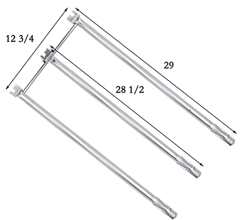 Shengyongh SS7506 29 Inches Stainless Steel Burner Tubes Set for Weber 7506 Genesis I - IV, Genesis Platinum I & II, Genesis Platinum B/C, Genesis Gold B/C Gas Grill (with Side Control Panel)