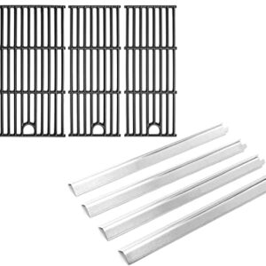 Uniflasy Stainless Steel Heat Heat Plates and Cast Iron Cooking Grid Grates fits CharBroil Performance Series 4-Burner 463365021 463351021 463352521 Gas Grill