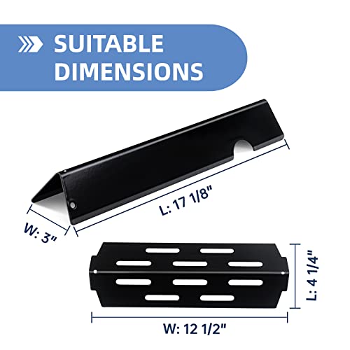 OTAMECE Heat Shield Gas Grill Replacement Parts for Weber Genesis II 200 Series E210 S210 LX E240 LX S240, Set of 2+3 Pack Flavorizer Bars