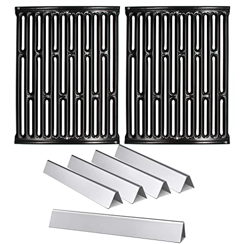 Hongso 15" Grill Grates and 21.5" Flavorizer Bars Heat Plates Replacement Parts for Weber Spirit E S 200 210 with Side Control, Genesis Silver A, Spirit 500 Gas Grills