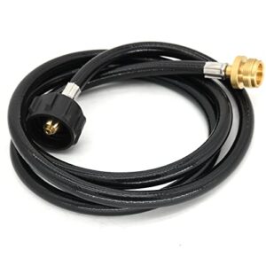 4 Feet Propane Adapter Hose 1lb to 20lb Converter for QCC1 / Type1 Tank Connects 1 lb Bulk Portable Appliance to 20 lb Propane Tank, Propane Converter Hose Compatible with Weber q1200 q1000 Grill