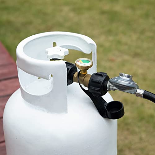 GASPRO 1lb Propane Adapter for Disposable Throwaway Cylinder and Accurate Propane Tank Gauge