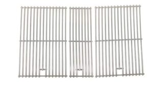 replacement grill stainless cooking grates for select grand cafe cgi07alp, cgi08alp, cgi09alp, m3206alp, m3206ang, m3207alp, m3207ang, m5205alp, m5205ang gas models, set of 3