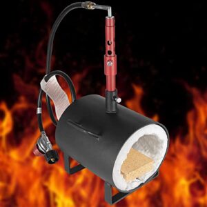 single burner gas propane forge, portable oval propane burner forge large capacity for blacksmithing, knife making, forging tools and equipment