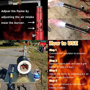 Single Burner Gas Propane Forge, Portable Oval Propane Burner Forge Large Capacity For Blacksmithing, Knife Making, Forging Tools and Equipment