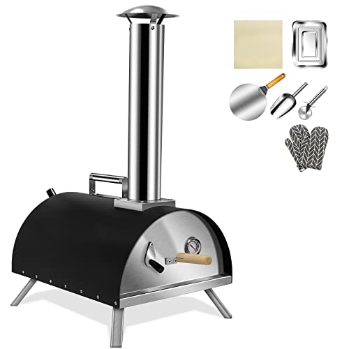 KODOM Pizza Oven, Portable Wood Pizza Oven with Foldable Legs Outdoor Pizza Oven Wood Pellet Pizza Oven for Outdoor, Courtyard Cooking (23.6’’ x 15.7’’ x 31.1’’ Inch)