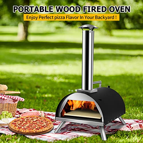 KODOM Pizza Oven, Portable Wood Pizza Oven with Foldable Legs Outdoor Pizza Oven Wood Pellet Pizza Oven for Outdoor, Courtyard Cooking (23.6’’ x 15.7’’ x 31.1’’ Inch)