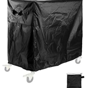 QWORK Rolling Cooler Cart Cover, Waterproof 80 Quart Oxford Patio Ice Chest Protective Covers, 36L x 20W x 34H inch, Fits Most Patio Ice Chest Party Cooler, Outdoor Beverage Cart Cover, Black