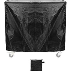 QWORK Rolling Cooler Cart Cover, Waterproof 80 Quart Oxford Patio Ice Chest Protective Covers, 36L x 20W x 34H inch, Fits Most Patio Ice Chest Party Cooler, Outdoor Beverage Cart Cover, Black