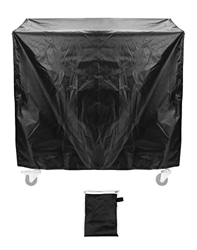 QWORK Rolling Cooler Cart Cover, Waterproof 80 Quart Oxford Patio Ice Chest Protective Covers, 36L x 20W x 34H inch, Fits Most Patio Ice Chest Party Cooler, Outdoor Beverage Cart Cover, Black