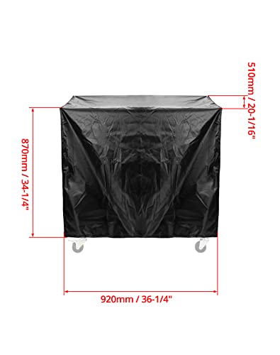 QWORK Rolling Cooler Cart Cover, Waterproof 80 Quart Oxford Patio Ice Chest Protective Covers, 36L x 20W x 34H inch, Fits Most Patio Ice Chest Party Cooler, Outdoor Beverage Cart Cover, Black