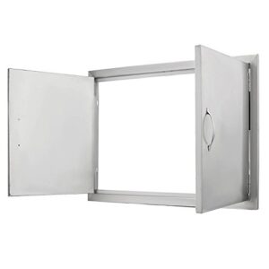 SHZOND 30.5" W x21 H BBQ Access Door 304 Stainless BBQ Island Door Heavy Duty Double Door Great for Outdoor Kitchen