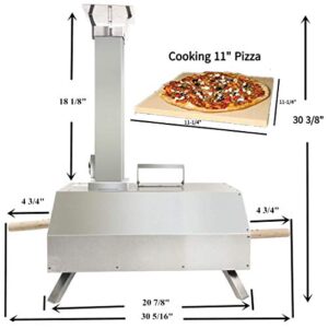 BBQSTAR Outdoor Wood Fired Pizza Oven, Stainless Steel Portable Tabletop Wood Pellet Pizza Oven with 11-inch Pizza Stone