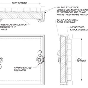 Acudor CD-5080 Duct Access Door 18 x 18 for Fiberglass Ducts