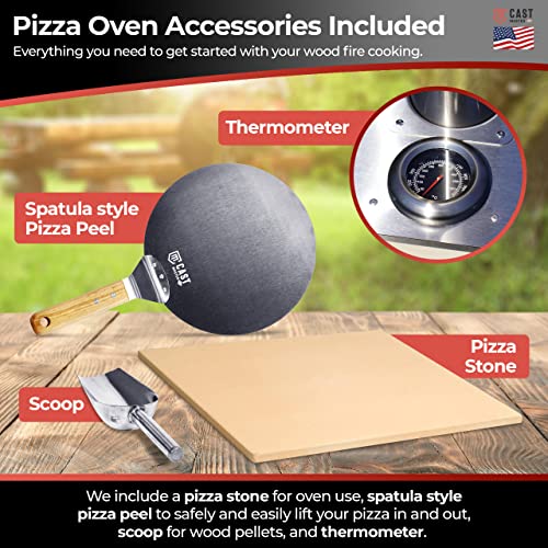 Cast Master Elite PIZ-2000 Pizza Oven - Outdoor Pizza Oven for Wood Fired Taste - Portable, Wood Pellet Burning, Backyard