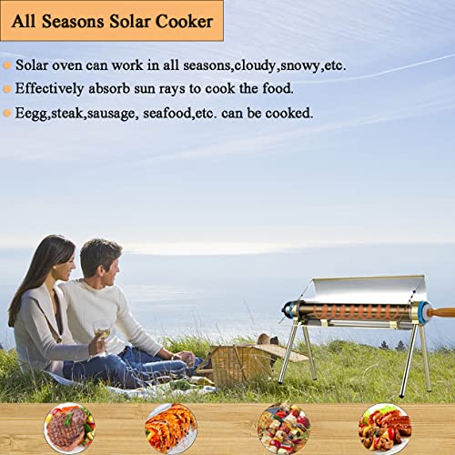 HYUNLAI Solar Oven Solar BBQ Cooker Compact Sun Oven 3.3lbs Large Capacity Camp Stove Portable BBQ Grill for Outdoor Travel Camping Backpacking Family Party