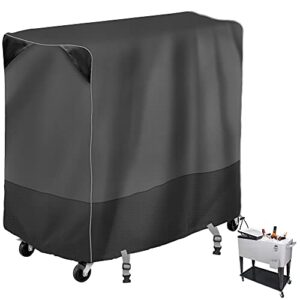 mboom patio cooler trolley cover,rolling cooler cart cover fits most patio ice chest party cooler,waterproof, dustproof and sunscreen（34l x 19w x 31h in）