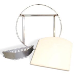 Made in USA Kettlepizza Pro 22 Kit - Outdoor Pizza Oven Kit for 22.5 Inch Kettle Grills. Includes Prograte, Tombstone & Aluminum Pro Peel