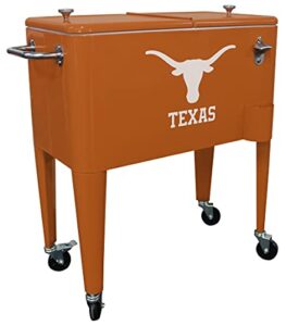 leigh country tx 93785 60qt. rolling cooler, texas longhorn, orange