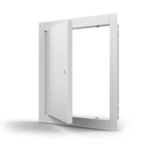 acudor ed-2002 18 x 18 inch universal flush mount access panel door service hatch with stainless steel cam latch & continuous concealed hinge, white