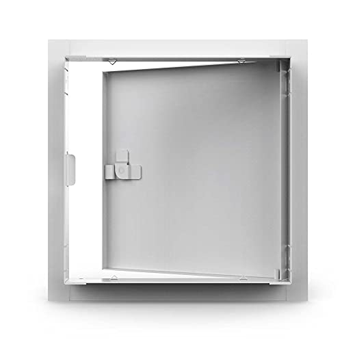 Acudor ED-2002 18 x 18 Inch Universal Flush Mount Access Panel Door Service Hatch with Stainless Steel Cam Latch & Continuous Concealed Hinge, White
