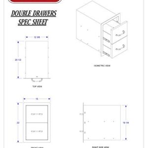 Bull Outdoor Products 56985 Double Drawer, Stainless Steel