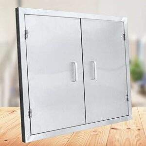 outdoor kitchen door 28"x24" bbq double doors outdoor oven kitchen stainless steel access door