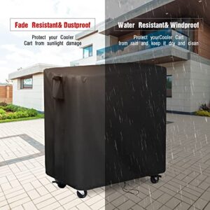 Hengme Cooler Cart Cover,Outdoor Beverage Cart Patio Ice Chest Protective Covers,Waterproof 420D Heavy-Duty Cooler Cart Cover for Patio Kitchen Island Bar Cart (37‘’ x 21‘’ x 32‘’)