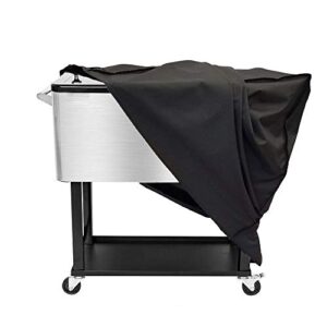 patio cooler cart cover waterproof, 600d outdoor cooler chest cover universal fit most 80 qt (patio cooler on wheels, beverage cart, rolling ice chest, party cooler), 36" l x 19.5" w x 31.5" h