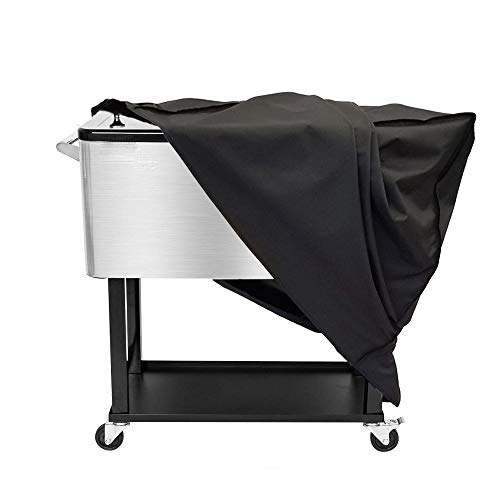 Patio Cooler Cart Cover Waterproof, 600D Outdoor Cooler Chest Cover Universal Fit Most 80 QT (Patio Cooler On Wheels, Beverage Cart, Rolling Ice Chest, Party Cooler), 36" L x 19.5" W x 31.5" H