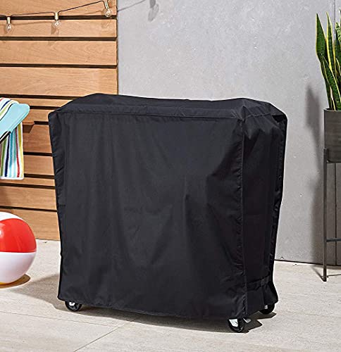 Patio Cooler Cart Cover Waterproof, 600D Outdoor Cooler Chest Cover Universal Fit Most 80 QT (Patio Cooler On Wheels, Beverage Cart, Rolling Ice Chest, Party Cooler), 36" L x 19.5" W x 31.5" H