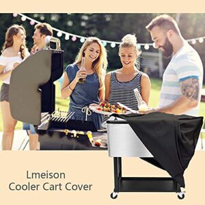 Patio Cooler Cart Cover Waterproof, 600D Outdoor Cooler Chest Cover Universal Fit Most 80 QT (Patio Cooler On Wheels, Beverage Cart, Rolling Ice Chest, Party Cooler), 36" L x 19.5" W x 31.5" H