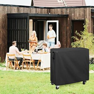 Andacar Patio Cooler Cart Cover for Most 80 Quart Rolling Cooler Cart Cover Waterproof Ice Chest Outdoor Bar Cover Freezer Covers Black-32x18x32Inchs